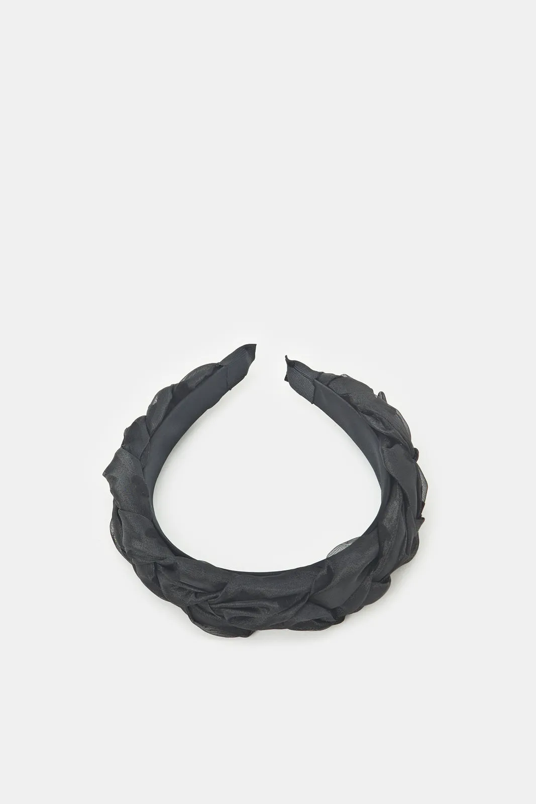 Women Black Textured Headband