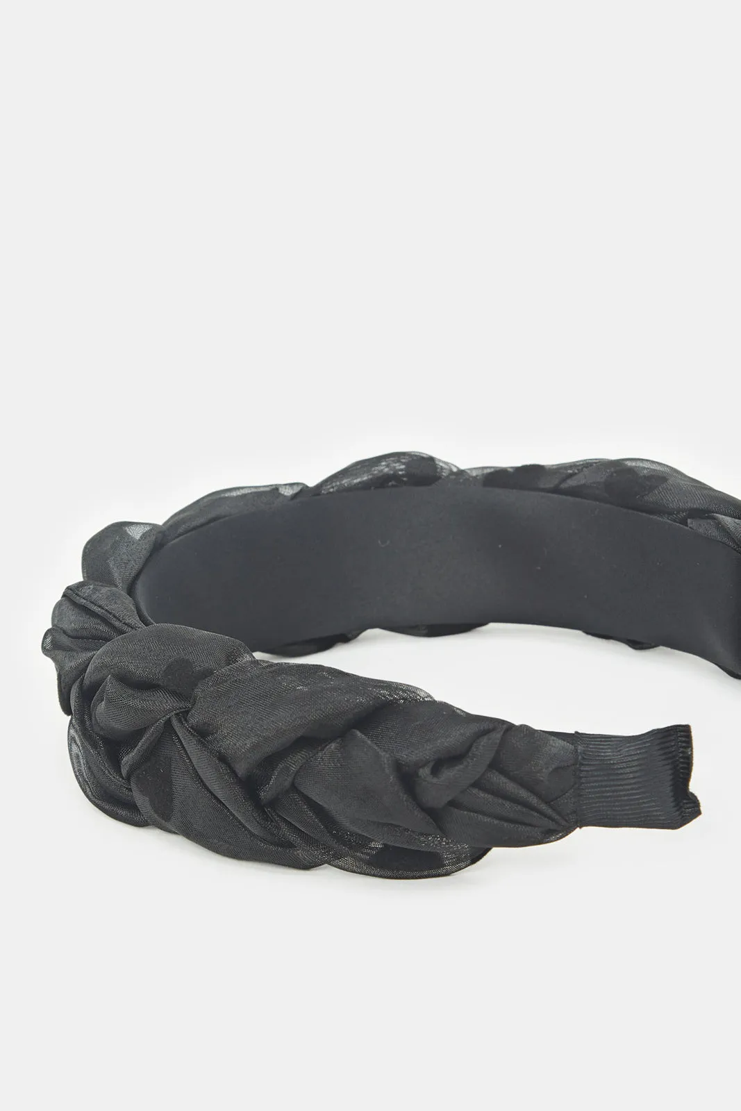 Women Black Textured Headband