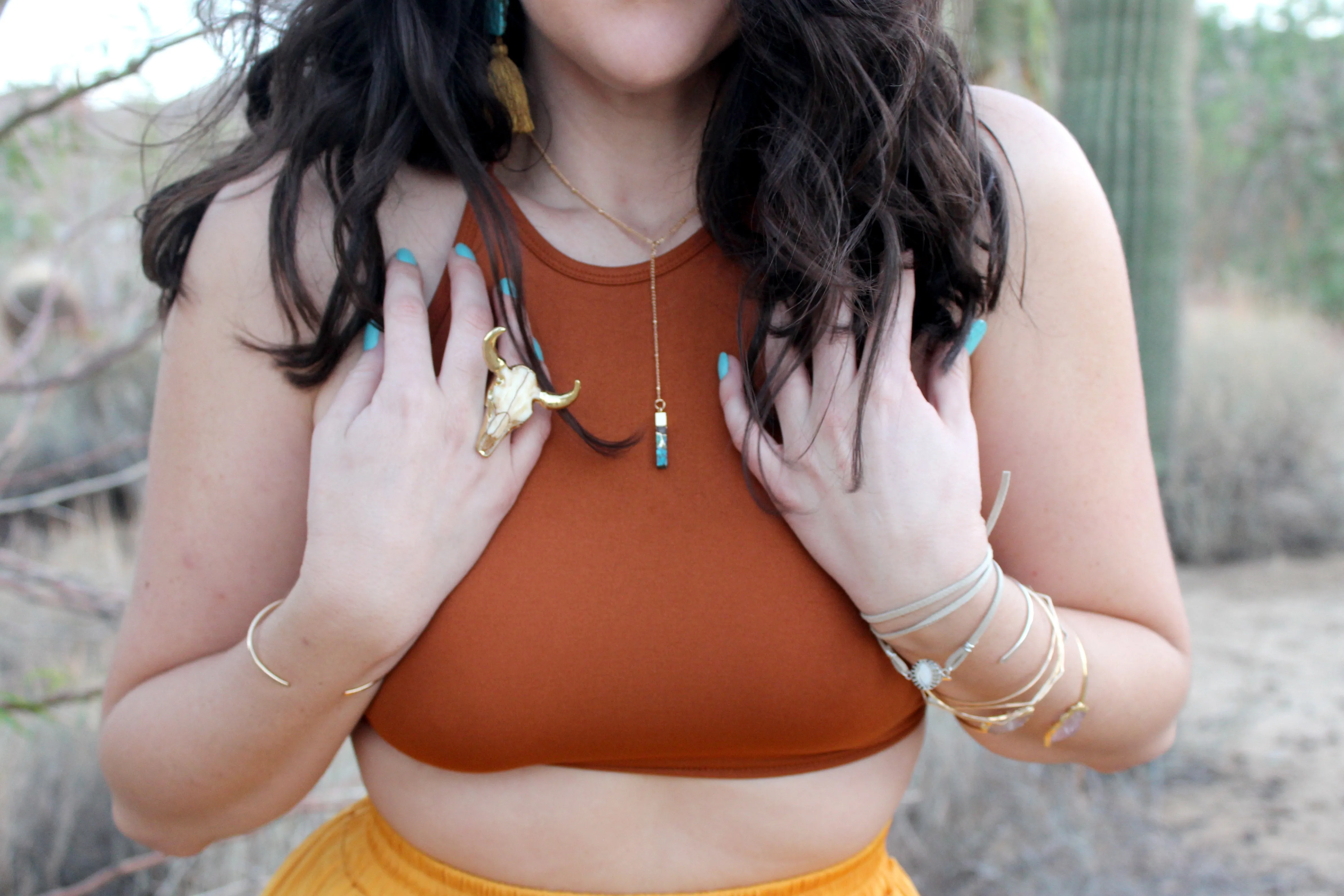 Yes Please // Turquoise Y Necklace, Vermeil, Satellite Chain, Handmade Jewelry // BH-N027